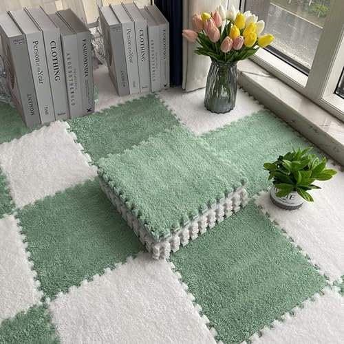 36Pcs Jigsaw Puzzle Rug Mat - Puzzle Mats For Floor, 12 Inch Plush Foam Tiles, Play Mat, Carpet Squares - Interlocking Flooring Solution