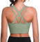 Leversic Sport BH Damen Push up, Sports Bra Ohne Bügel Sport BH Rückenfrei, mit Breiten Trägern für Besseren Halt und Unterstützung, 1pc Grün, L
