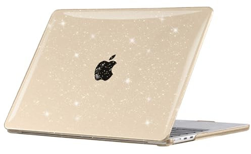 EooCoo Hülle Kompatibel mit MacBook Air 13 Zoll M4 M3 M2 2025 2024 2022 (A3240 A3113 A2681) Ultradünne Hartschale Schutzhülle Snap Case Transparent Cover für Mac 13.6 - Glitzer Kristall Licht