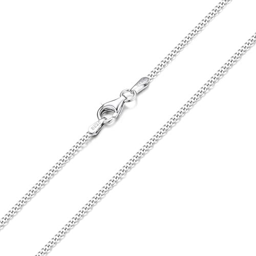 CASSIECA Kette Silber 925 Damen Silberkette Damen 925 Ohne Anhänger Panzerkette 1.5 MM Halskette Silber Ketten für Frauen Mädchen 51CM