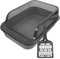 HAPINARY Sifting Cat Litter Tray with Lid Stain Resistant Large Covered Cat Toilet for Senior Cats