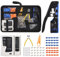 Netzwerk Werkzeug set, RJ45 Crimpzange Set mit 40 x RJ45 Stecker Cat7/Cat6 Pass Through, Netzwerktester, Abisolierzange, Seitenschneider, RJ45/RJ11/RJ12 Reparaturwerkzeuge