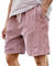 LDZYXY Pantaloncini in Velluto a Coste da Uomo Estivi, Vintage, con Ricamo, Bermuda, in Vita Elasticizzata, Comodi, Casual, da Spiaggia, con Tasche, Corduroy, Tinta Unita (Rosa, L)