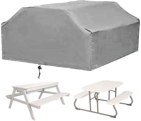 Wasserdichte Abdeckung für Picknicktisch und Stühle, große grüne Gartenbankschoner mit Kordelzug, 185 x 150 x 80 cm, ideal für Kinder- und Biertische