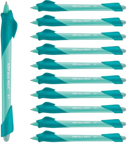 Maped Kidy Learn radierbarer Kugelschreiber, 12 Stück, Haifisch-Tierstift, Kinder, mit integriertem Radiergummi, nachfüllbar und ergonomisch, zum Erlernen des Schreibens, Grundschulbedarf