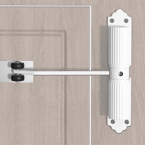 Ferme-porte automatique intérieur TREABEAR, blanc, installation sans perçage, convient aux portes d'entrée