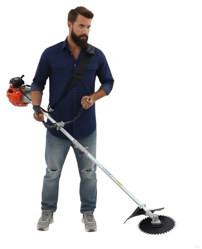 Fyssnn Benzin Motorsense, 42.7cc 2-Takt Rasenkantenschneider, Freischneider Rasentrimmer mit 3 Schneidköpfe, Unkrautentferner Gerät für Wald, Garten & Park