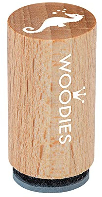 Woodies Mini Stempel Seepferdchen, Holz, 1,5 x 1,5 x 3 cm