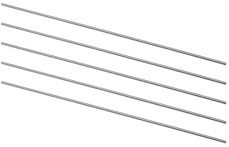 sourcing map 5Stk. Rund Stahlstange 2mm HSS Drehmaschine Stangenmaterial Werkzeug 200mm Lang für Wellen Zahnrad Bohrmaschine Drehende Miniaturachse Zylinderstift DIY Bastelwerkzeug