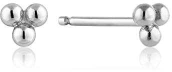 ANIA HAIE Damen Ohrstecker Modern Minimalism Triple Ball Stud aus 3 Sterling Silber Perlen, Größe 0,35mm, inkl. Geschenkverpackung