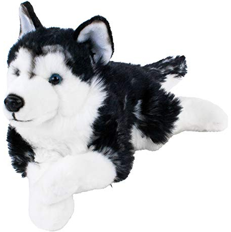 Teddys Rothenburg Kuscheltier Husky 38 cm Plüschtier Hund Stofftier Plüschhusky dunkel Kuschelhusky Stoffhusky schwarz Uni-Toys