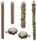 Allazone 6 PCS Perchoir Perroquet, Jouets Oiseaux en Bois, Jouet à Suspendre pour Perroquet, Bois Pieds Perchoirs, Balançoires, Échelles, Escalade Perché