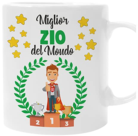 bubbleshirt Tazza Zio Miglior Zio del Mondo - idea regalo compleanno - divertenti