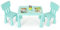 GYMAX Kids Table and Chair Set, Children Activity Table with 2 Chairs, Multifunction Nursery Furniture for Playing, Learning, Eating and Drawing (Green)