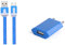 Pack Chargeur pour WIKO Power U30 Smartphone Type C (Cable Noodle 1m Chargeur + Prise Secteur USB) Murale Android (Bleu)
