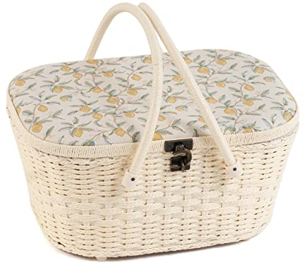 Hobby Gift Nähkästchen Weidenkorb Doppelgriff, Morris Zitronen
