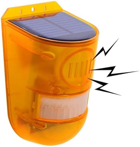 Aolyty LED Solar Security Lights, Outdoor Motion Sensor Alarm Detector, Siren Sound Warning Strobe Flashing Light Waterproof