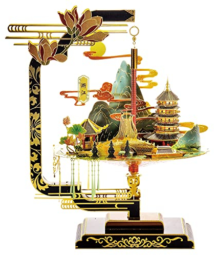 Microworld 3D -Metall -Puzzle, Hangzhou Metal Model Kits, DIY 3D -Puzzle für Erwachsene, Kunsthandwerksspielzeug für Teenager - Provinz Zhejiang