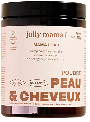 Mama Load Collagène Postpartum - Pack de 112g Boissons Réconfortantes Cacao - Beauté Cheveux et Peau - 3 g de Collagène Marin par dose - Compatible Grossesse et Allaitement - Fabriqué en France