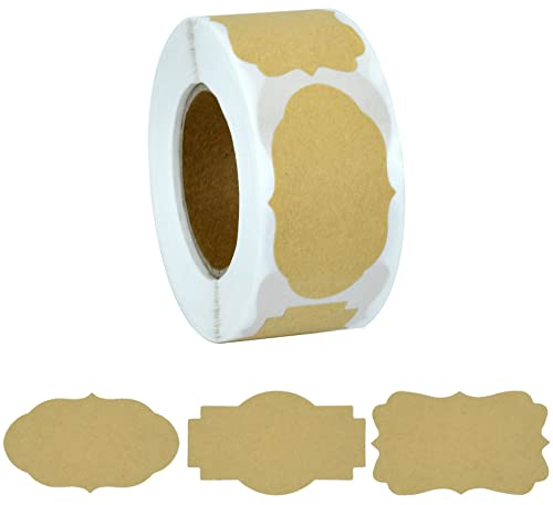 300 Pcs Gift Tags for Christmas, Kraft Labels, DIY Blank Stickers Labels for Handmade Decorative, Mason, Jam Jars, Scrapbook Accessories(Style A)