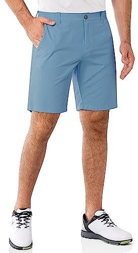 33,000ft Herren Golf Shorts Stretch Bermuda Shorts UPF 50+ Leichte Kurze Golfhose Chino Shorts Summer Shorts mit 3 Tee-Halter & 4 Taschen 23 cm für Golfen, Frieden Blau 32