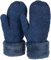 styleBREAKER Damen warme Winter Strick Fäustlinge, Handschuhe mit Rauten Muster, Thermo Fleece, Strickhandschuhe 09010031, Farbe:Jeansblau