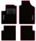 QUEMAR Tappetini Auto compatibili con 500 dal 2007 anche Hybrid/Kit Tappeti in Moquette e Gomma su Misura (Set 2 Anteriori + 2 Posteriori)/ Ricami e Colori Personalizzati (Bordo Rosa, 2 Ricami)
