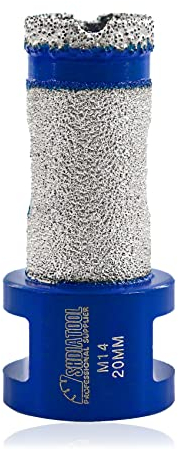 SHDIATOOL Diamante Taladro Dedo Fresa Brocas Dia 20mm M14 Rosca Conformación Molienda Cerámica Azulejos Granito Ampliar Bisel Agujeros Sierra