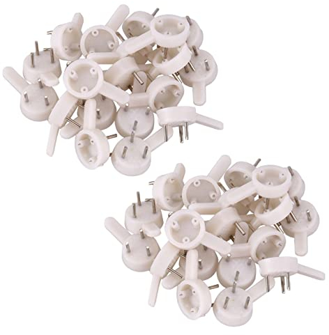 Lodokdre 40 STK Kunststoff Schwer Wand Bilderrahmen Kleiderbuegel 3-Pin Klein