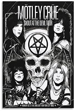JEYUAN Leinwand Wandkunst Malerei Vince Neil Joey Ramone Mick Mars Jinxx Poster Wohnzimmer Schlafzimmer Malerei Kunstwerk 60x90cm Kein Rahmen