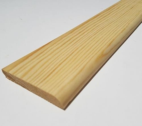Generico Metri 27 di Battiscopa in Legno Massello di Pino Grezzo mm 10 x 70 x 2700