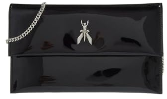 Patrizia Pepe Fly Glossy Clutch Tasche Leder 28 cm