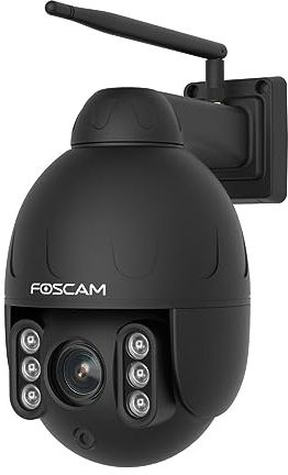 Foscam SD4 4 MP Dual-Band WLAN PTZ Dome Überwachungskamera mit 4-Fach optischem Zoom und Nachtsicht bis 50 Meter, Erkennen von Personen, Bewegungen und Geräuschen
