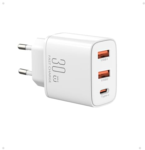 30W USB C Ladegerät 3 Ports, Gcstnn Schnellladegerät PPS PD3.0 Kompatibel mit Google Pixel 9Pro/9/9Pro XL/8/8Pro/8a/7a/9Pro Fold/6/Watch, iPhone 15 Pro Max/14, Galaxy, Xiaomi Handy Netzteil