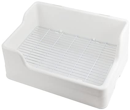 Folpus Bac à litière pour Lapin, Toilette d'intérieur Pratique pour rongeurs, Blanche