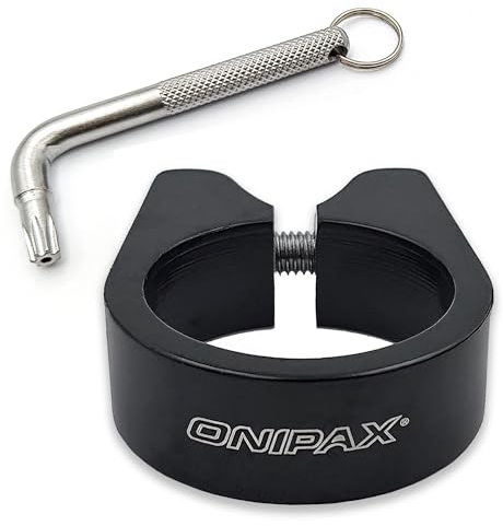 ONIPAX Anti-Theft Bicycle Seat Post Clamp Aluminum Alloy 31.8MM/34.9MM Black (Anti-Theft 31.8MM)