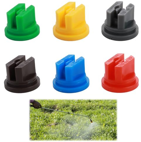 Kasoud Motorized Sprayer Nozzle, 6PCS Fence Sprayer Nozzle, Spraying Spray Nozzles, 110 Degree Flat Fan Shape 0.15-0.6mm Pore, Knapsack Sprayers Nozzle for Knapsack Spraying Weed Killing