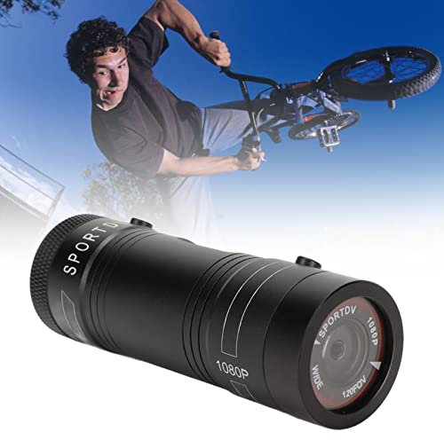 BAFOVY Caméra pour Casque, 1080P HD Grand Angle de 120 Degrés, Alliage D'aluminium, Mémoire de 32 Go, Micro, Temps de Travail de 3 à 4 Heures, pour Vélo de Sport ou Support de Guidon de