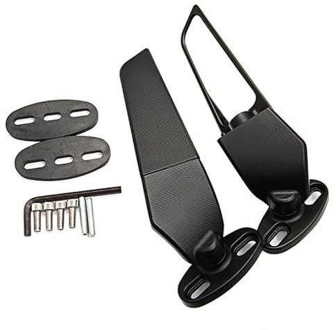 GFDSGRE Motorrad Spiegel Motorrad-Außenspiegel, Verstellbar, Drehbar, Rückspiegel, Passend for BMW S1000RR, Passend for Honda CBR, Passend for Yamaha YZF R6 R1 R25 R3 R125 R15 Roller Spiegel