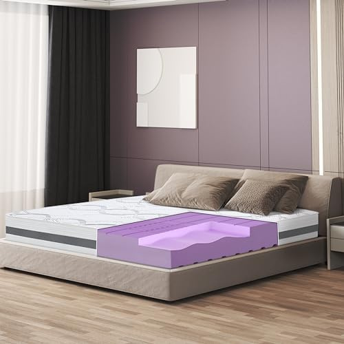 The White Stone Matratze 200 x 240 mit mittlerer Festigkeit | Höhe 25cm | Hypoallergener und atmungsaktiver Stoff | Orthopädische und selbstmodellierende Eigenschaften | Hergestellt in Italien