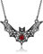 URONE Gothic Bat Necklace 925 Sterling Silver Black Bat Pendant Necklace Halloween Necklace Gothic Jewelry Bat Themed Gifts