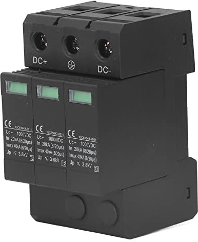 Tyenaza DC-Überspannungsschutz, 1000 V DC 40 kV, 3P, schnell reagierendes, flammhemmendes, modulares Photovoltaik-Überspannungsschutzgerät, für Schaltkasten