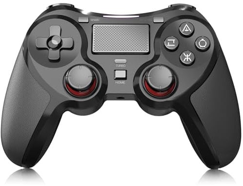 Shiptree Wireless Controller für PS-4, Gamepad Joystick Controller kompatibel mit P4/Pro/Slim/PC, Dual-Vibration, Audio, 6-Achsen-Gyrosensor, Hochpräzises Touchpanel, 360°-Joystick-Gamecontroller