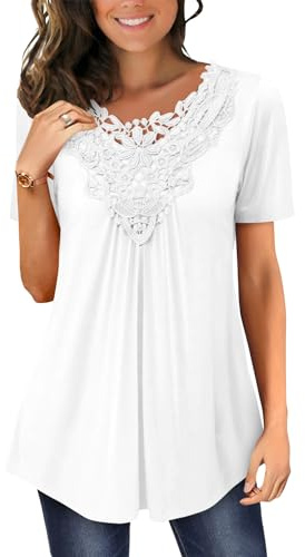 Magritta Womens Blouse Summer Short Sleeve Shirt Crew Neck Casual T-Shirt Tunic Tops…