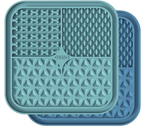 OHMO Schleckmatte Hund, Leckmatte für Welpen Katze 2 Pcs für Haustier, Angst Relief und langsam füttern Leicht zu Reinigen, Lebensmittelqualität Silikon BPA-frei