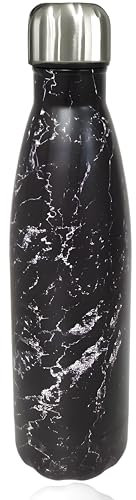 Botella agua personalizada laser - Acero Inoxidable | Botella Térmica Doble capa al vacio 12h Calor y 24h de Frío - sin BPA - 350-500 ml - Isotermica, Hermetica sin fugas. (Granito, 500 ml)