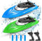 FunsLane 2PACK RC Boat Age 3+,Remote Control Boats for Kids and Adults,10km/H 2.4G High Speed Remote Control Boat,Fast RC Boats for Pools and Lakes with 4 Rechargeable Battery