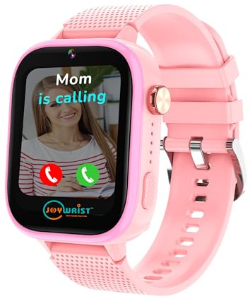 WENIVO 4G Kids Smart Watch Phone for Children 2 Way Video Phone Calls,Text Messages,School Mode,SOS function,Real Time GPS Location,Camera, TouchScreen,Pedometer,Steps,Parental App (Pink)