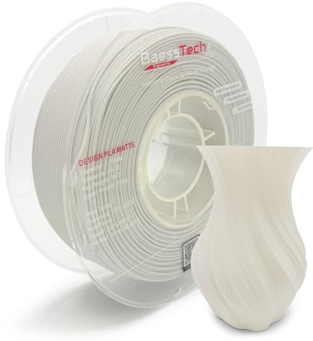 BaessTech DESIGN MATTE PLA Filament 1.75mm für 3D-Drucker mit 0,02mm Maßgenauigkeit - 1kg PLA filament matt, deutsche Marke & Umweltfreundlich - 3D-Druck Filamente PLA 1kg Spule (Pfeffer Weiß)