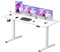 SANODESK Bureau Gaming Réglable en Hauteur 160x60 cm, Bureau Assis Debout, Table Électrique Contrôle à Fonctions Mémoires avec Crochet, Blanc